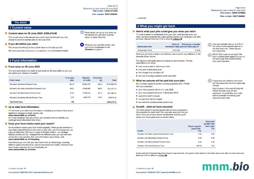 United Kingdom Standard Life rachunek za media szablon w formacie Word i PDF, 7 stron 3 4